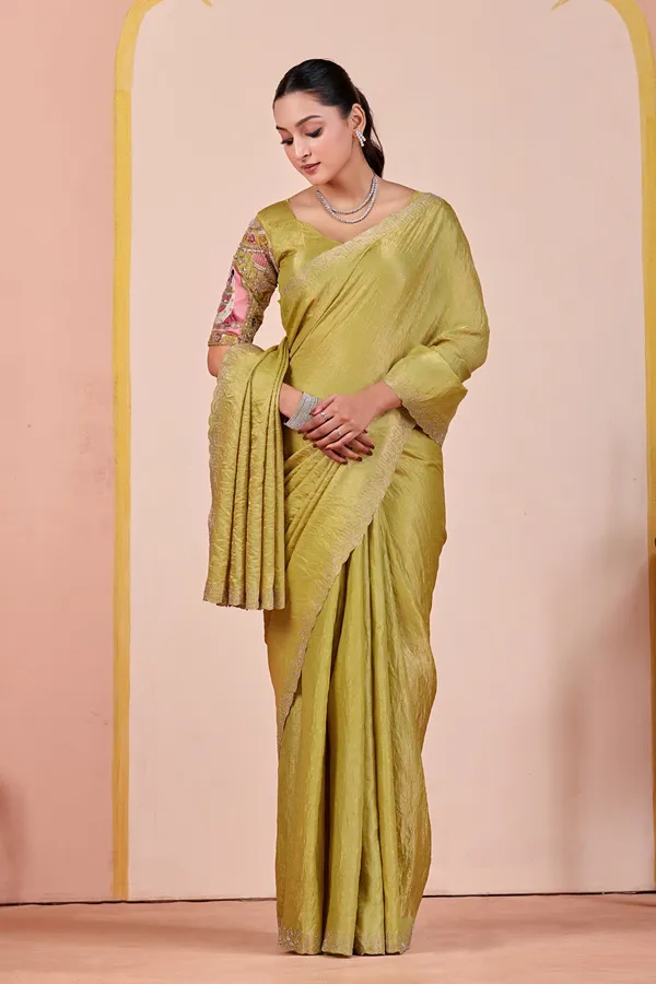 Olive_Silk_Embroidered_Saree_For_Women