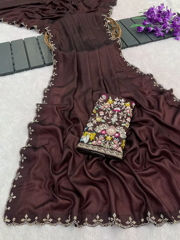 Brown_Lace_Border_Saree_For_Women