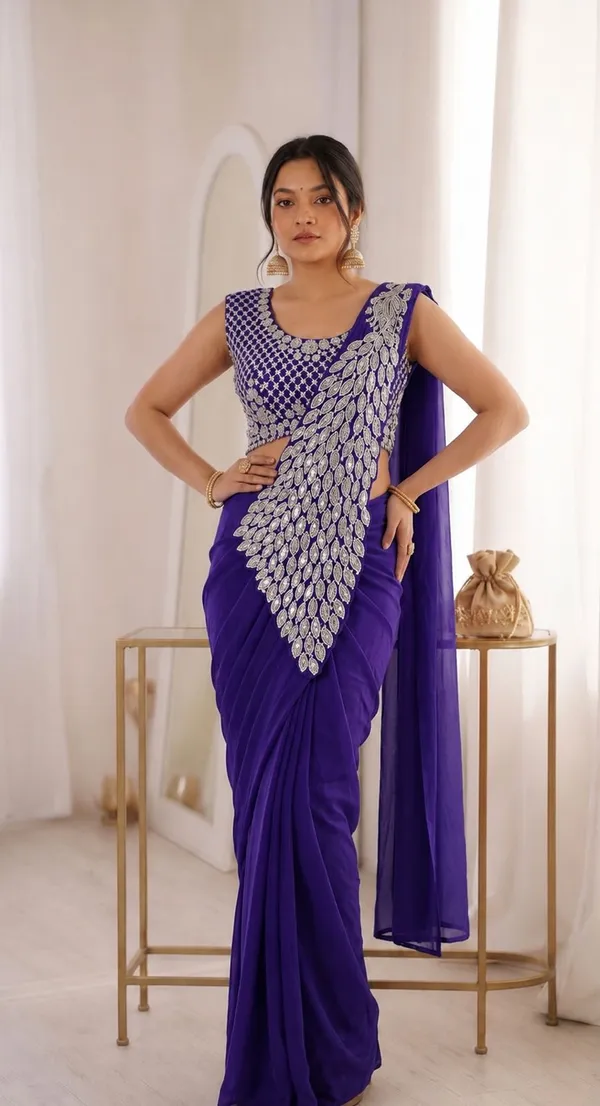 Purple_Embroidered_Saree_For_Women