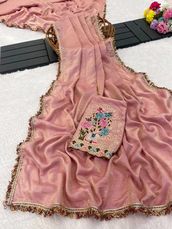 Pink_Satin_Embellished_Saree_For_Women