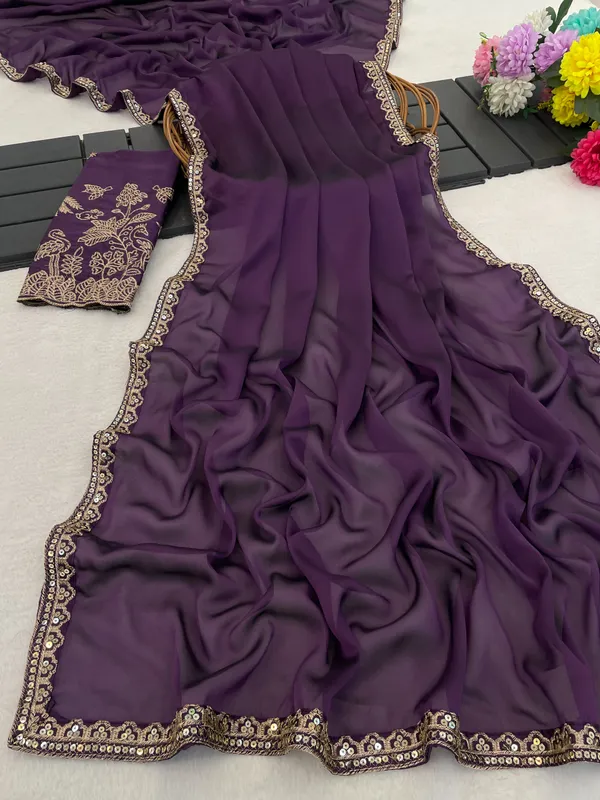 Purple_Satin_Saree_For_Women