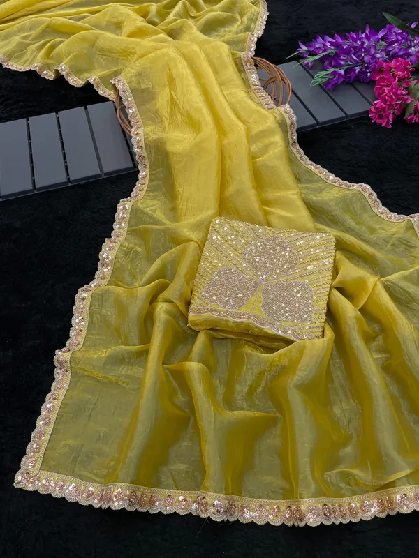 Yellow_Sheer_Embellished_Saree_For_Women