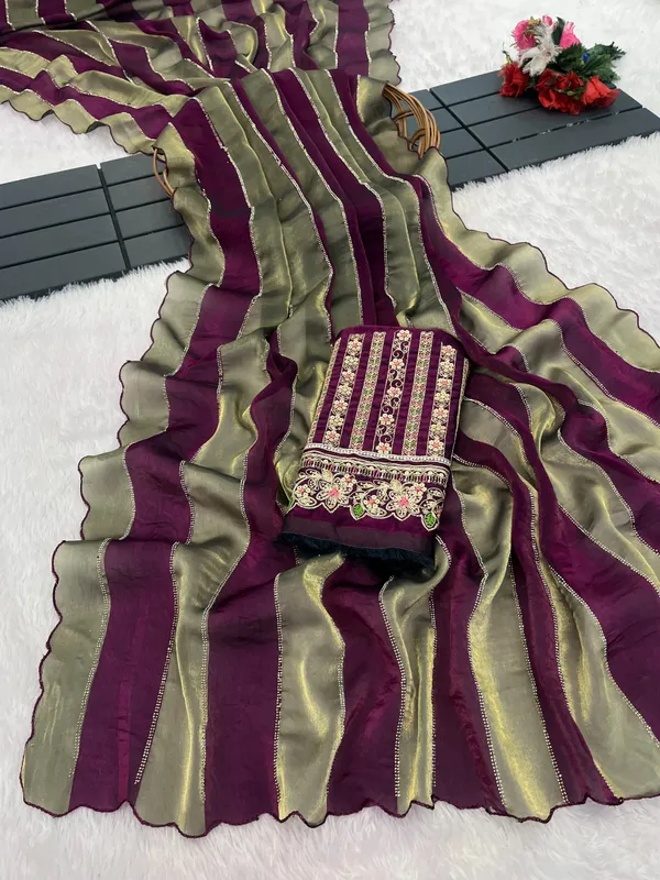 Purple_Striped_Saree_For_Women