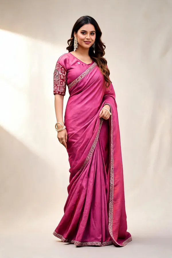 Pink_Embellished_Saree_For_Women