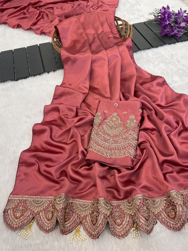 Pink_Satin_Embroidered_Saree_For_Women