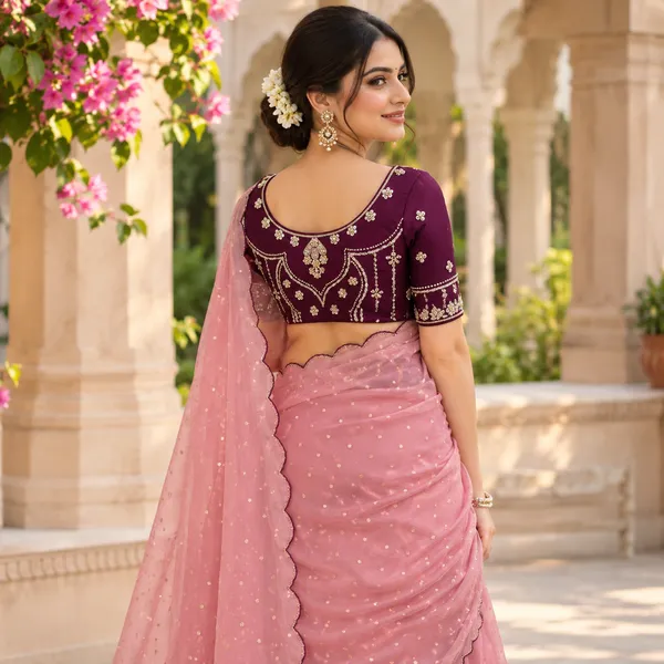 Pink_Net_Embellished_Saree_For_Women