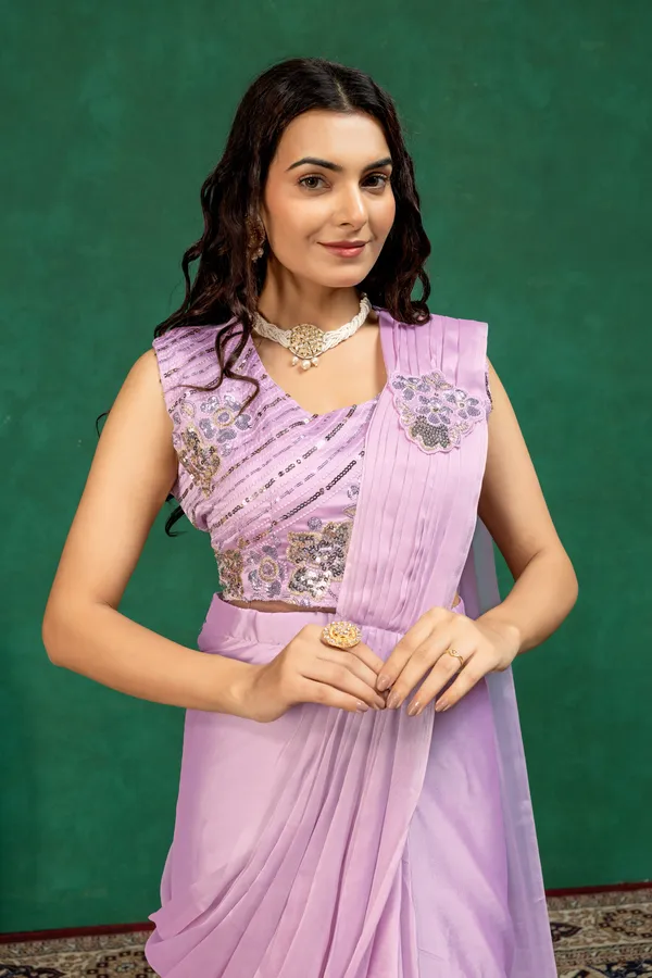Lavender_Embellished_Saree_For_Women