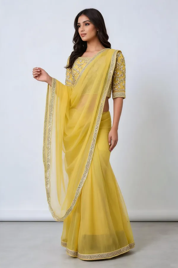 Yellow_Sheer_Embroidered_Saree_For_Women