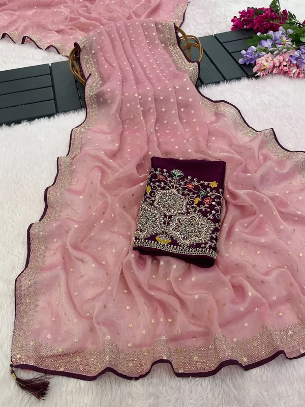 Pink_Georgette_Embellished_Saree_For_Women