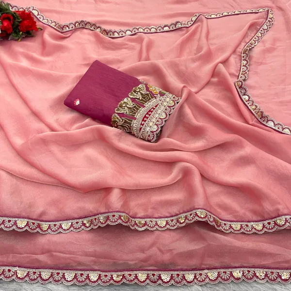 Pink_Embellished_Saree_For_Women