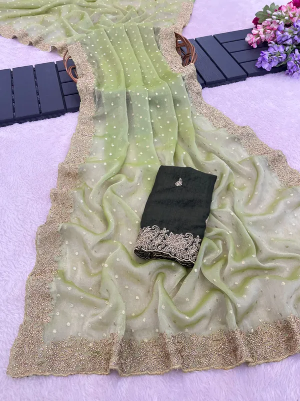 Green_Sheer_Embellished_Saree_With_Blouse_Piece_For_Women