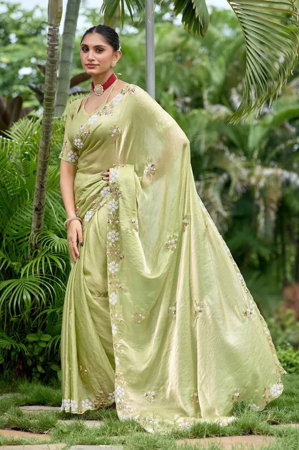 Green_Organza_Embroidered_Saree_For_Women