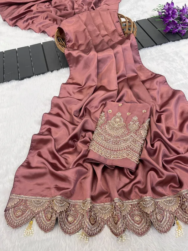 Pink_Satin_Embellished_Saree_For_Women