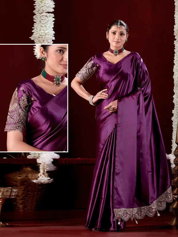 Purple_Silk_Embellished_Saree_For_Women