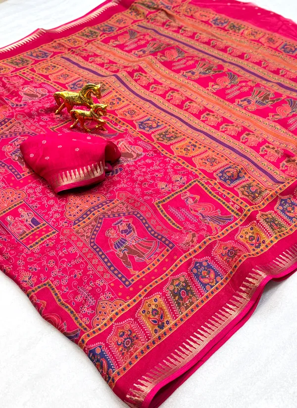 Pink_Printed_Ethnic_Saree_For_Women