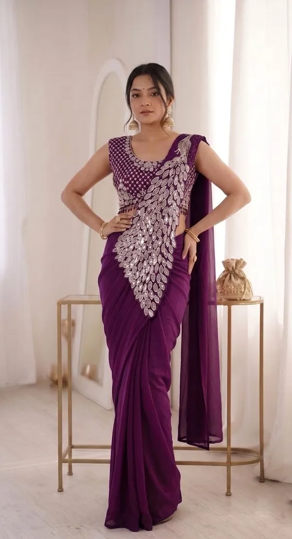 Purple_Embroidered_Saree_For_Women