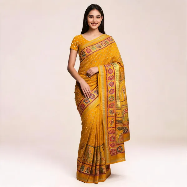 Mustard_Printed_Saree_For_Women