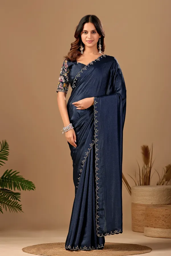 Navy_Embroidered_Saree_For_Women