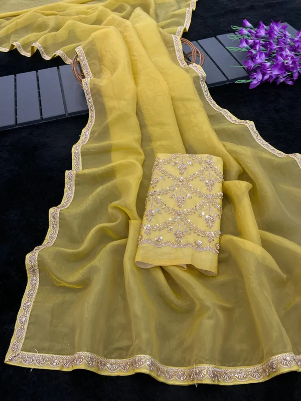 Yellow_Sheer_Embroidered_Saree_For_Women