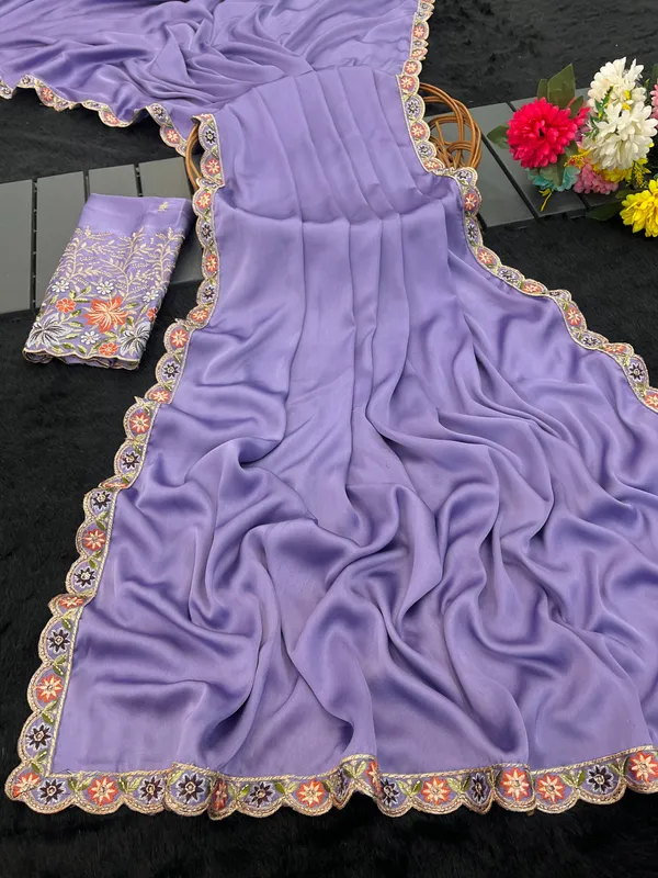 Lavender_Embroidered_Saree_For_Women