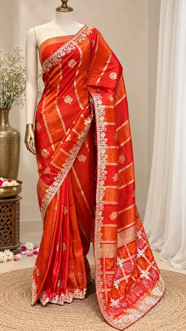 Red_Woven_Traditional_Saree_For_Women