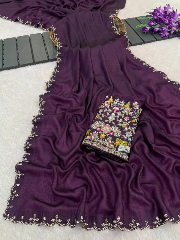Purple_Embroidered_Saree_For_Women