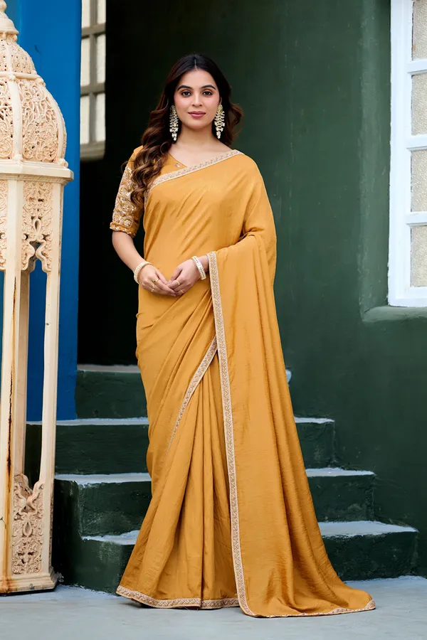 Mustard_Embellished_Saree_For_Women