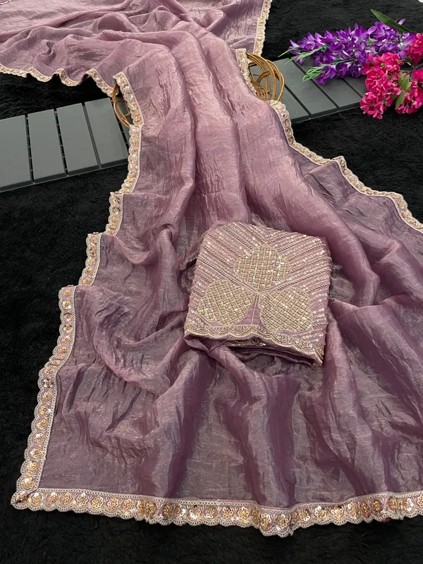 Lavender_Embellished_Saree_For_Women