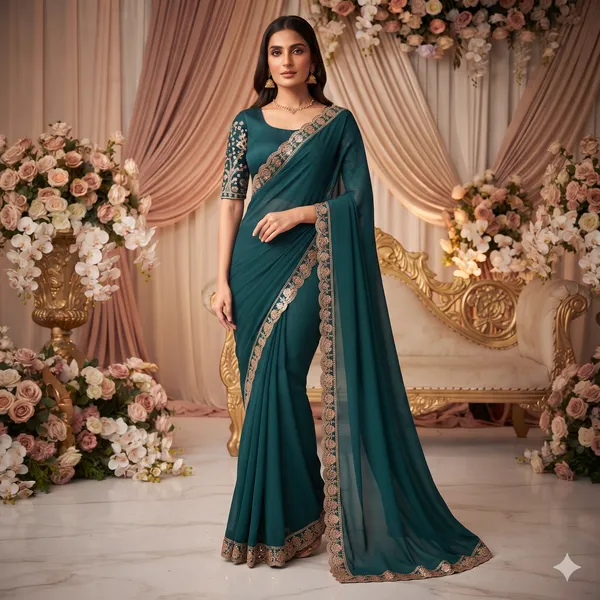 Green_Chiffon_Embroidered_Saree_For_Women