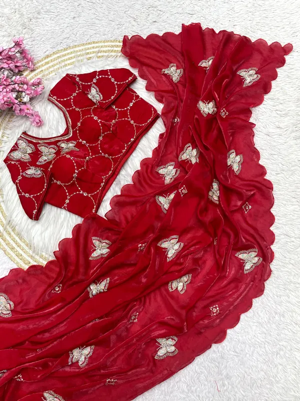 Red_Net_Embroidered_Saree_For_Women