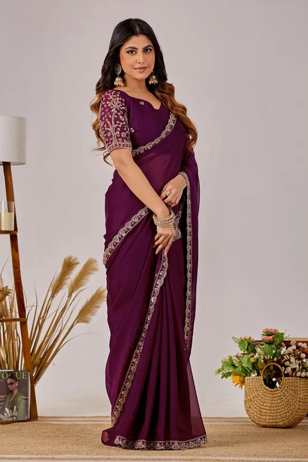 Purple_Georgette_Embroidered_Saree_For_Women