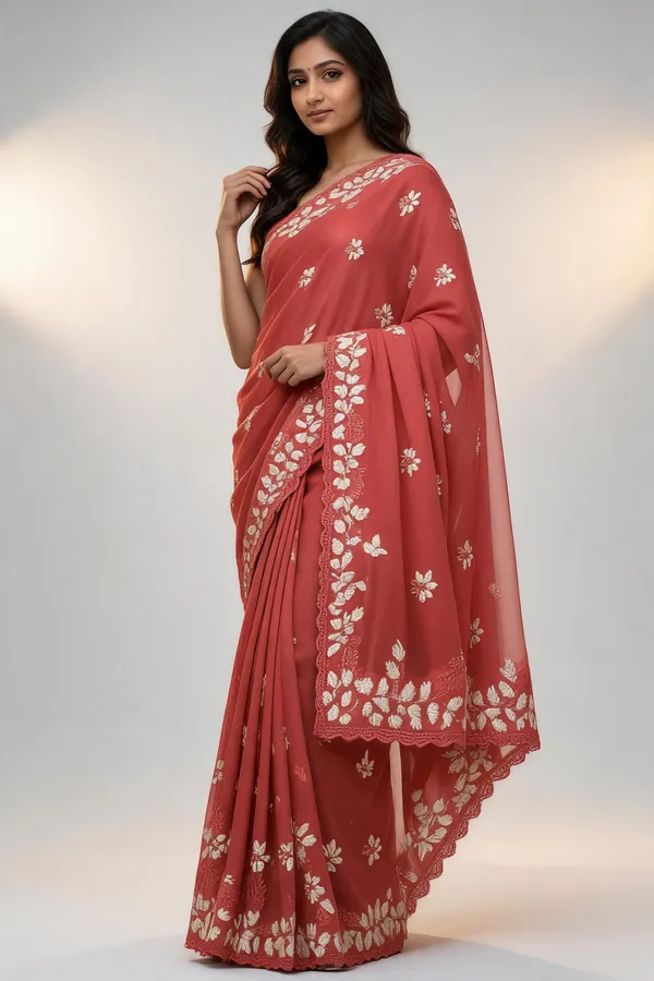 Coral_Floral_Embroidered_Saree_For_Women