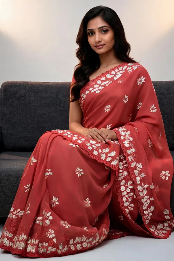 Coral_Floral_Embroidered_Saree_For_Women