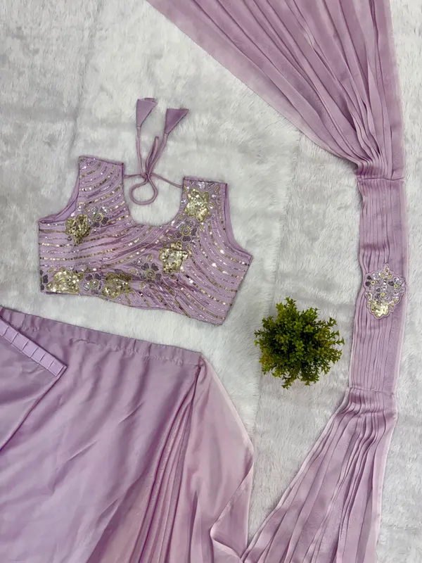 Lavender_Embellished_Saree_For_Women