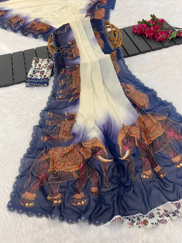 Navy_Blue_Georgette_Printed_Saree_For_Women