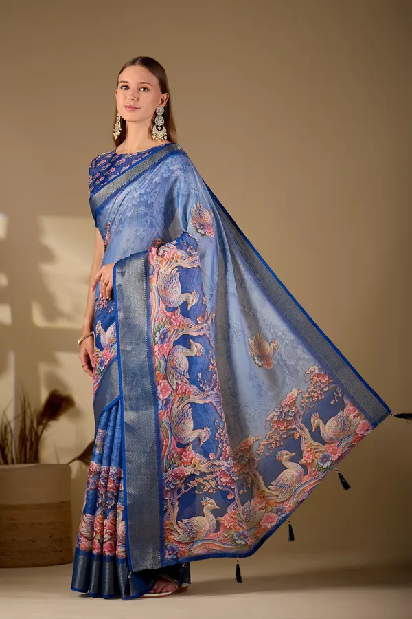 Blue_Printed_Saree_For_Women