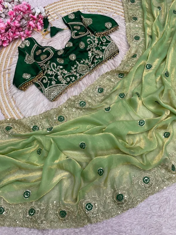 Green_Embroidered_Saree_For_Women