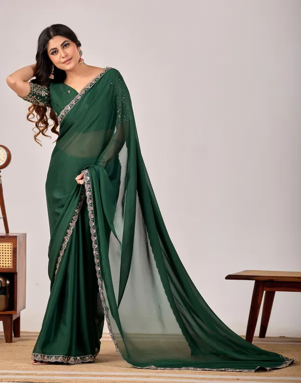 Green_Georgette_Embroidered_Saree_For_Women