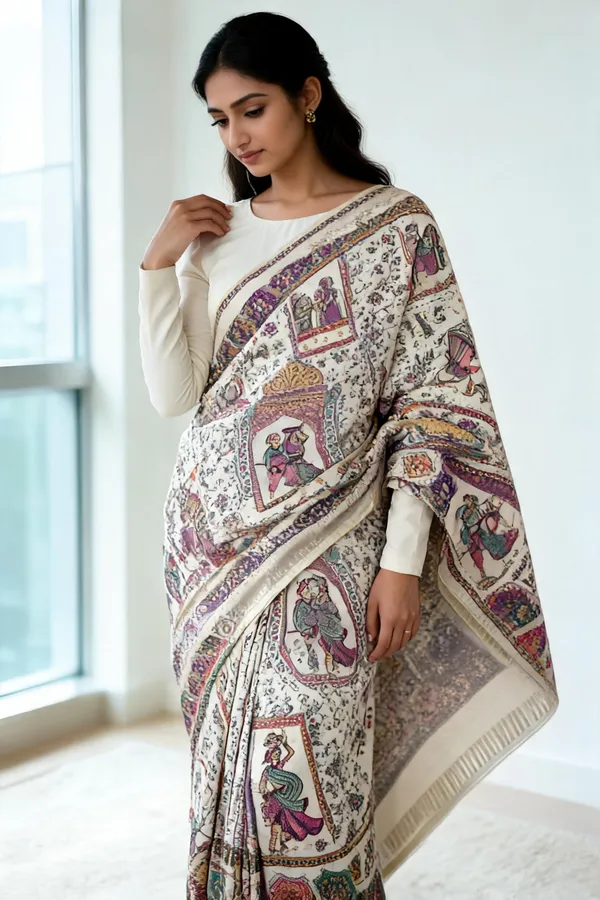 Off_White_Printed_Saree_For_Women
