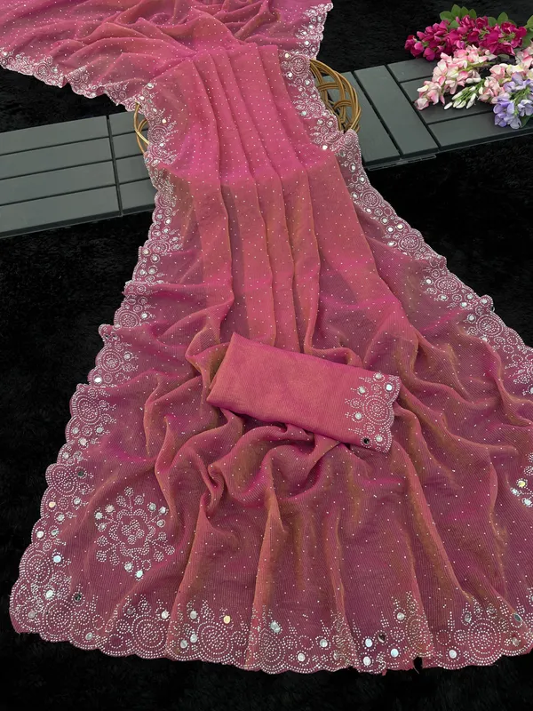Pink_Georgette_Embellished_Saree_For_Women