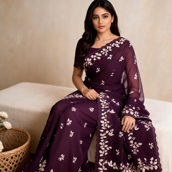 Purple_Embroidered_Saree_For_Women