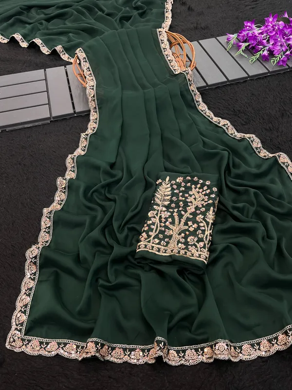 Green_Chiffon_Embroidered_Saree_For_Women
