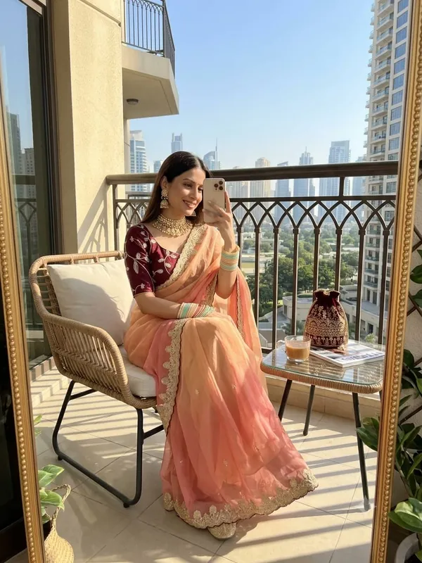 Peach_Embroidered_Saree_For_Women