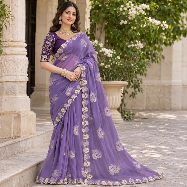 Purple_Embroidered_Saree_For_Women