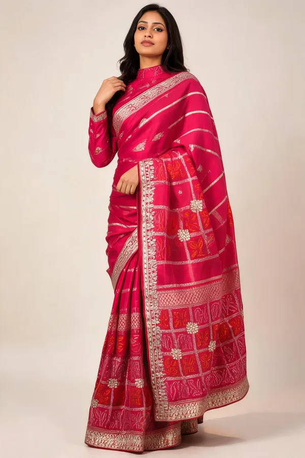 Pink_Traditional_Embroidered_Saree_For_Women