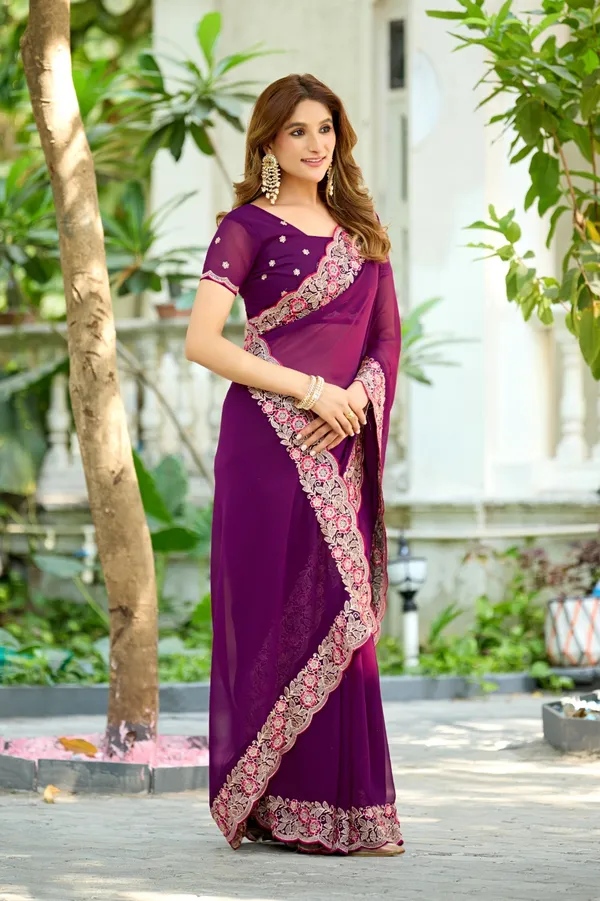 Purple_Embroidered_Saree_For_Women