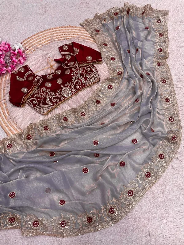 Grey_Embroidered_Saree_For_Women