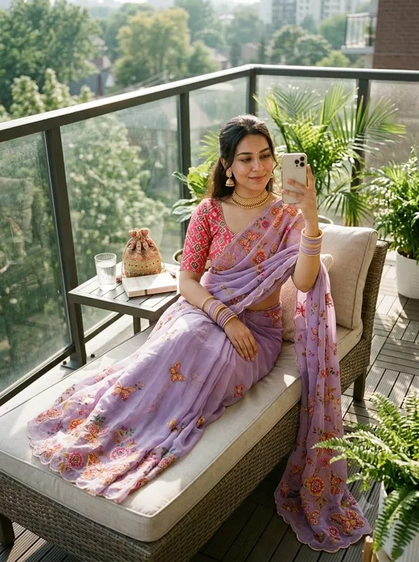 Lavender_Organza_Floral_Embroidered_Saree_For_Women