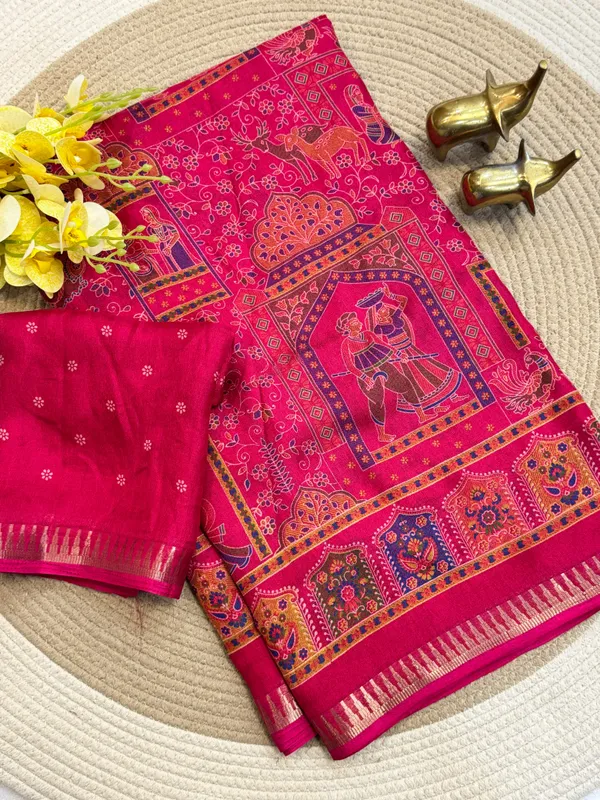 Pink_Printed_Ethnic_Saree_For_Women