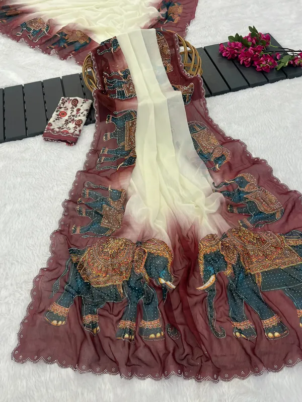 Maroon_Net_Embroidered_Saree_For_Women